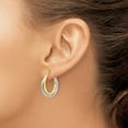 thumbnail image 2 of Auriga Fine Jewelry 10K Two-tone Gold Textured Hinged Hoop Earrings for Women, 2 of 7