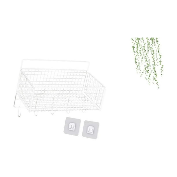 Cesta de almacenamiento colgante,Cesta de almacenamiento para gabinete organizador de pared colgante,Adhesivo de pared,Pegatinas de pared de vides colgantes para dormitorio,Calcomanía de pared