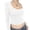 White, variant on Yunliwuli Women Lace Trim Short T-Shirts U-Neck Long Sleeve Shirts Spring Fall Slim Fit Tops Streetwear