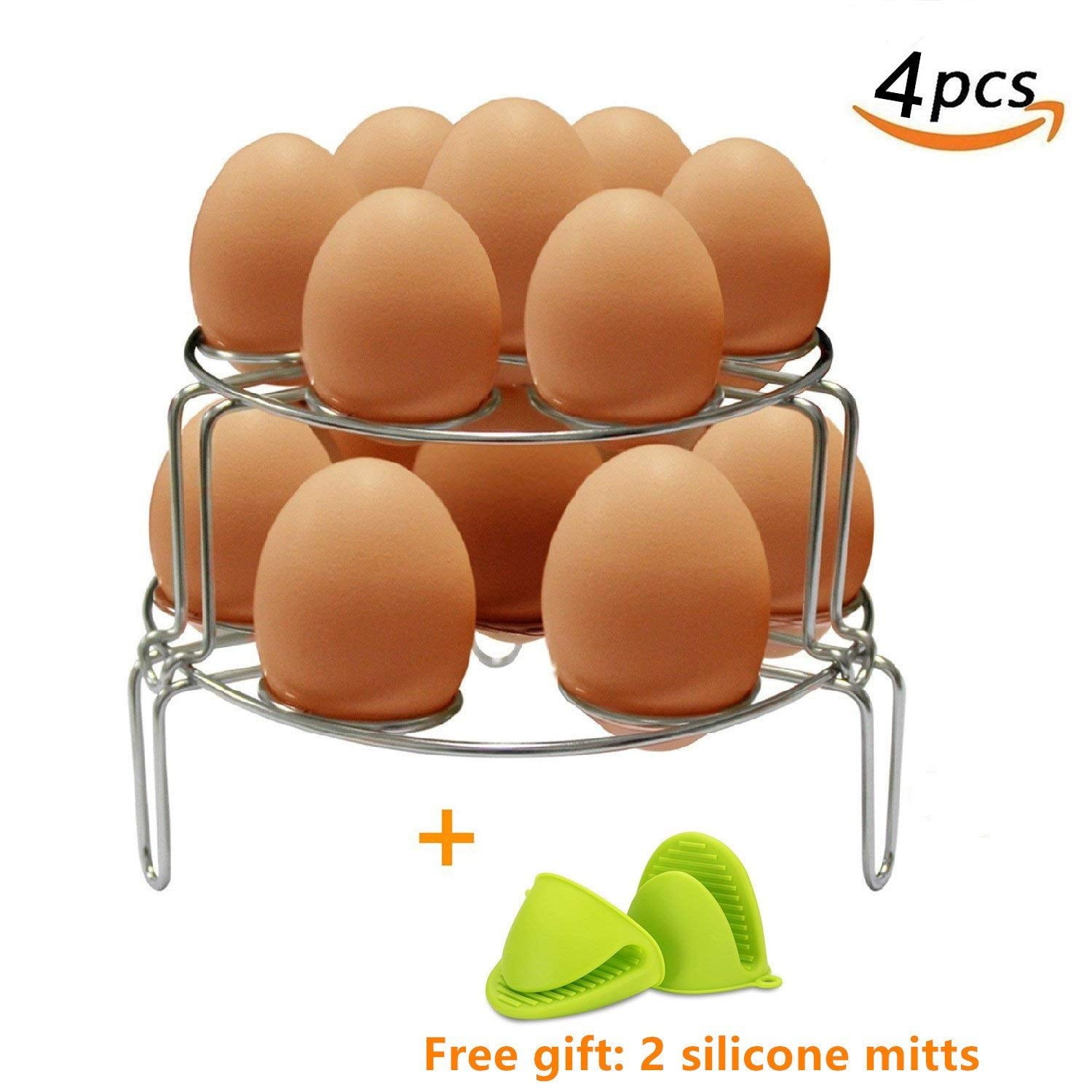 Egg Steamer Rack 2 Pack 5,6,8 Qt Instant Pot Accessories Cook 14 Eggs Stackable 