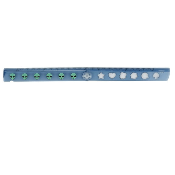 U Style 10-inch Plastic Folding Ruler, Alien, 1-Count