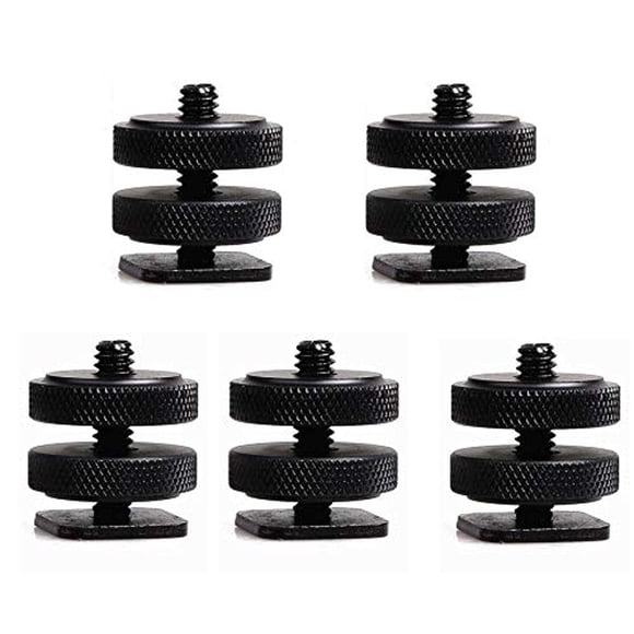 Fotasy 5 Paquetes De Adaptador De Zapata A 1/4 Negro Soporte Para Dispositivo Electrónico Portátil Compatible Con Cámaras Dslr Canon Nikon Sony Fujifilm