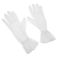 thumbnail image 4 of RENACLIPY White Bridal Gauze Gloves for Women, Elegant Wedding & Party Accessories, Comfortable Fit with Multiple Size Choices, 4 of 5