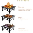 thumbnail image 4 of Grand Patio 33" Square Ceramic Top Wood Burning Fire Pit Table with Spark Screen and Poker, 4 of 7