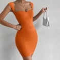 thumbnail image 7 of Blmnix Dresses for Women Slip Dress Sexy Dresses Bodycon Dresses Dress Sleeveless Mini Orange Sweetheart Adjustable Waist Sunmer Dresses for Women 2026,M, 7 of 7