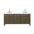thumbnail image 2 of 72 In. W X 22 D Grey Oak Double Bath Vanity With Marble Top & Faucet - Soft Close, Ample Drawer Space Sealed And Cabinet, 2 of 4