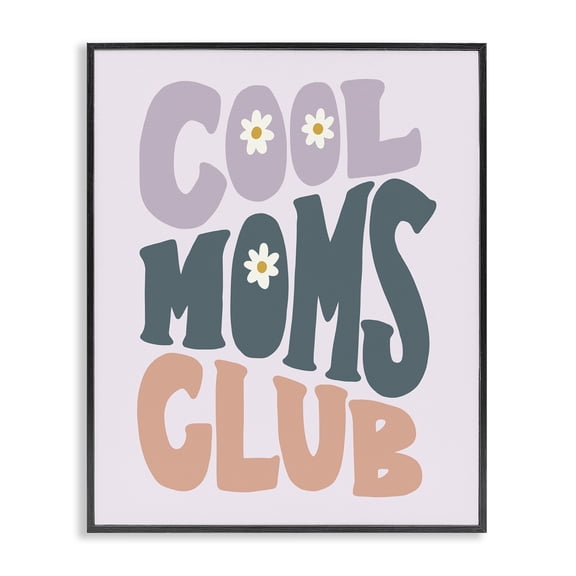 Stupell Industries Contemporary Cool Moms Club Floral Phrase Black Framed Giclee Art, 11 x 14, by Amanda Houston