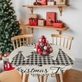 thumbnail image 2 of Vintage Black White Plaid Tree Fitted Round Tablecloths Table Covers 55"-60",Waterproof Table Cloth for Kitchen Holiday Party Tables Decor, 2 of 9
