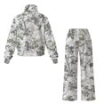 thumbnail image 6 of Glofpot Womens 2 Piece Casual Outfits, Turtleneck Sweatshirt, Lounge Set Drawstring Tracksuit & Wide Leg Sweatpants Matching Sets, Fall Activewear, Fit for Travel, Home, Hangout, Grey Forest Camo, 6 of 8