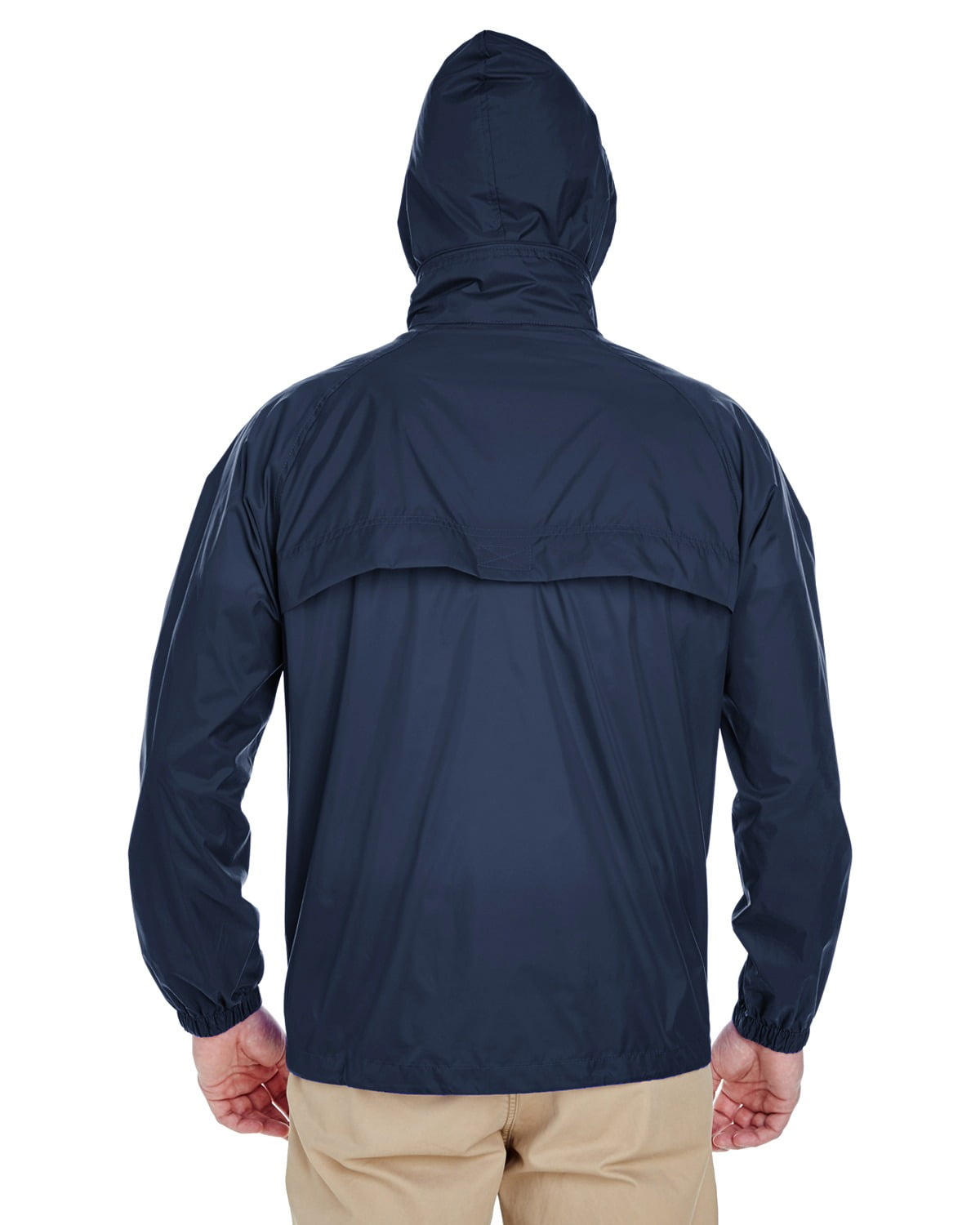 Ultraclub Adult Full-Zip Hooded Pack-Away Jacket 8929