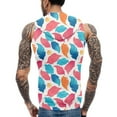 thumbnail image 4 of Men's Sleeveless Hoodie With Floral Print Lightweight Summer Casual Gym Workout Tank Top Beachwear, 4 of 4