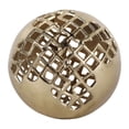 thumbnail image 6 of Contemporary Metal Mesh Orb for Home Decor - Ornaments for Bathroom, Living Room, and Office Room Decor - Decorative Sculptural Object for Shelf Display and Coffee Table Accent - 7", Gold, 6 of 12