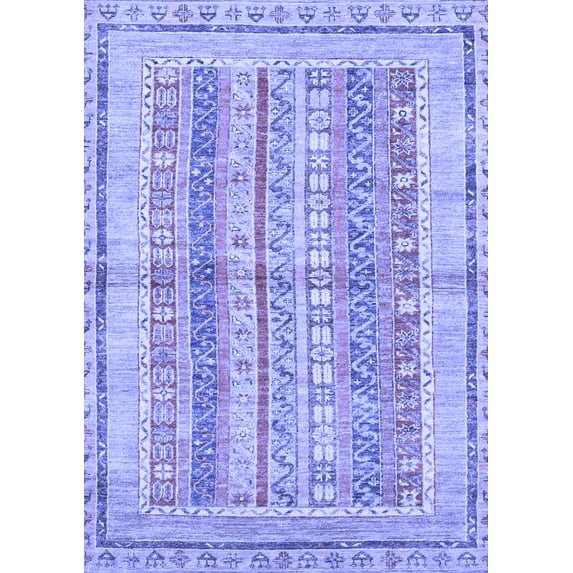 Ahgly Company Machine Washable Indoor Rectangle Abstract Blue Modern Area Rugs, 2' x 3'
