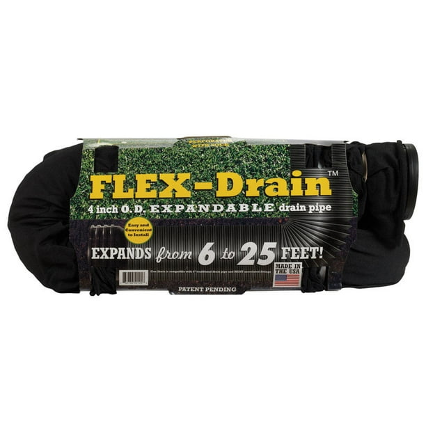 FlexDrain 51510 25' Perforated FLEXDrain® With Sock Pipe Fittings