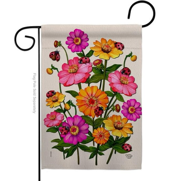 Ornament Collection G190163-BO 13 x 18.5 in. Ladybug Bouquet Floral Garden Flag with Double-Sided Decorative Vertical Flags