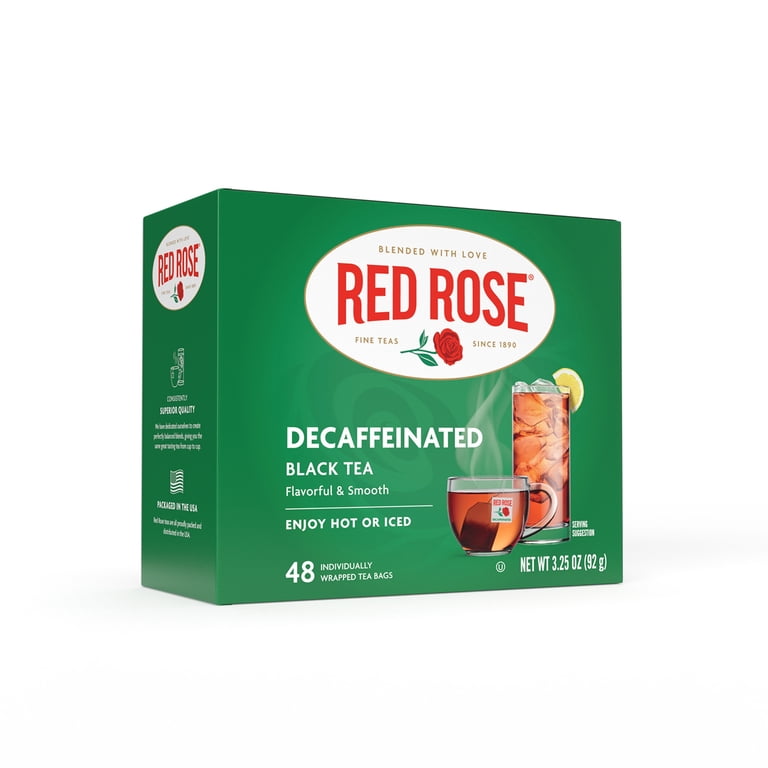 Red Rose Decaf Black Tea, 48 Count Single Serve Tea Bags - Walmart.com
