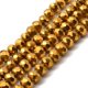 thumbnail image 1 of Electroplate Transparent Glass Beads Strands Full Plated Faceted Rondelle Golden Plated 8x6mm Hole: 1mm about 65~68pcs/strand 15.7~16.1 inch(40~41cm), 1 of 3