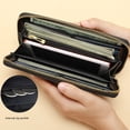 thumbnail image 5 of TAZAG crocodile pattern men's and women's wallet genuine leather long zipper wallet business clutch bag leather wallet card bag, 5 of 8
