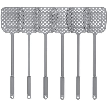 MR.Siga Long Handle Plastic Fly Swatter, Gray, 6 Pack