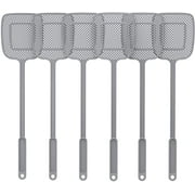 MR.Siga Long Handle Plastic Fly Swatter, Gray, 6 Pack