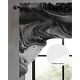 thumbnail image 2 of Black Marble Swag Valances for Windows, Small Curtains Drapes, Vintage Abstract Grey Fluid Aesthetic Kitchen Window Curtains Over Sink Rod Pocket Window Treatment Valance for Bedroom/Bathroom 56"x36", 2 of 5