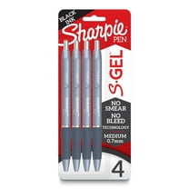 Sharpie S-Gel, Gel Pens, Medium Point (0.7mm), Black Gel Ink Pens, 4 Count