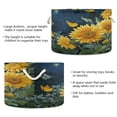 thumbnail image 3 of Round Toy Storage Basket Foldable Storage Basket for Home Decor Laundry Basket20" x 14" Vintage Sunflowers and Beautiful Butterflies, 3 of 6