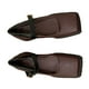 thumbnail image 2 of Zapatos de plataforma marrones con detalle de hebilla, talla 37, elegantes zapatos de tacón con tira en el tobillo y punta cuadrada, 2 of 8