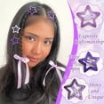 thumbnail image 5 of Purple Sequin Star Hair Clips for Women, 24 Pack Y2K Metal Snap Barrettes, Cute Aesthetic Purple Hair Pins for Girls and Teens, 5 of 7