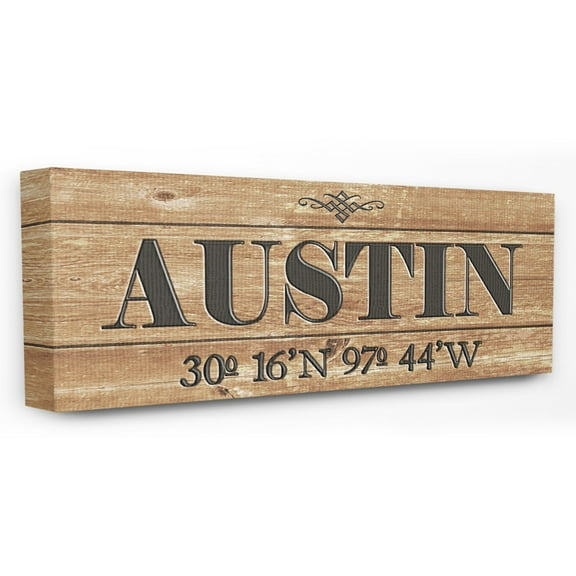 Austin City Coordinates Wall Art