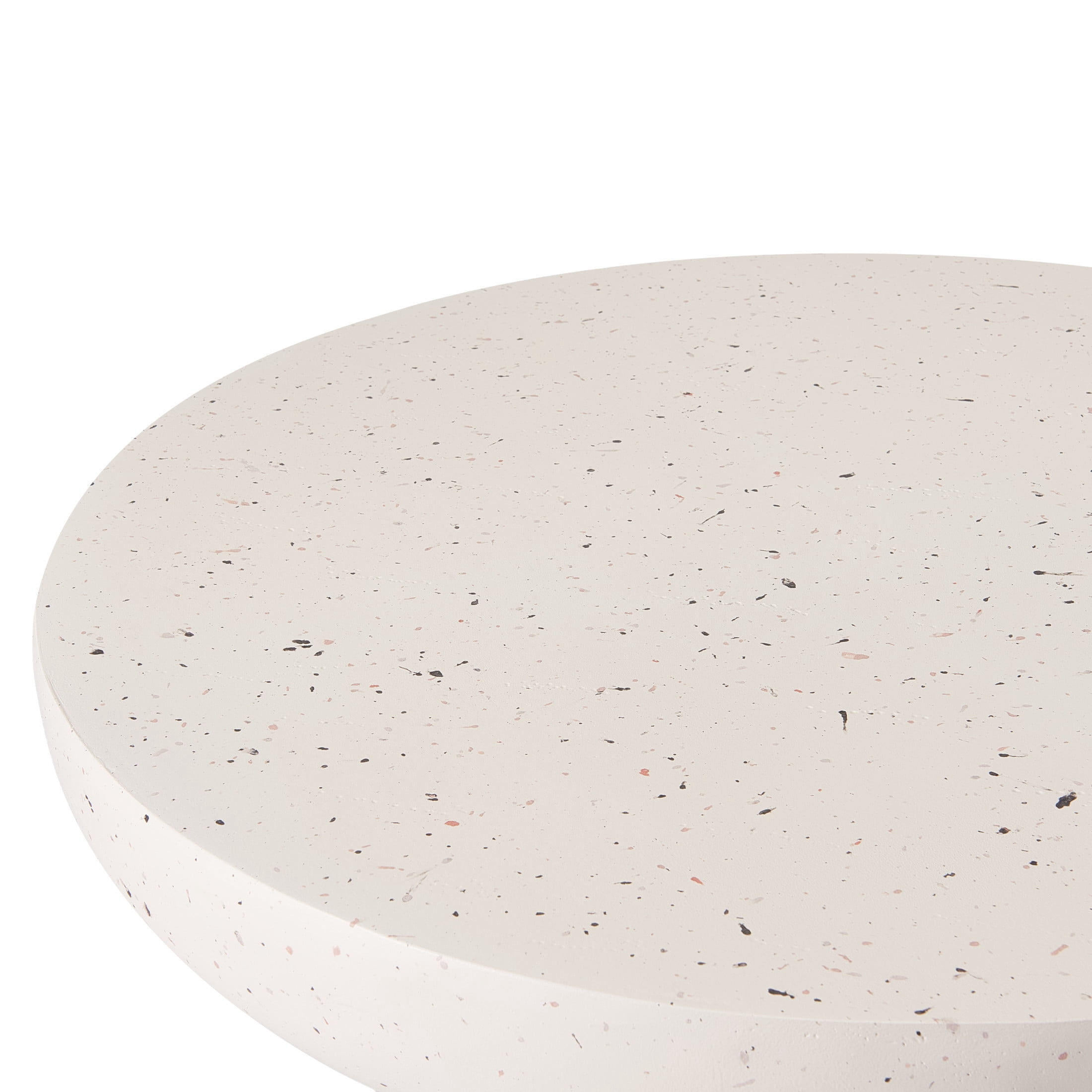 Christopher Knight Home 27.5" Round MGO Coffee Table, Indoor/Outdoor Modern Accent Table, Terrazzo White Finish