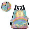 thumbnail image 5 of FORMRS Women's Travel Backpack Purse Anti-Theft Hidden Pockets Casual Shoulder Bag, Retro Blue Rainbow, 5 of 7