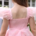 thumbnail image 5 of IBTOM CASTLE Toddler Kids Girls Butterfly Dress Sparkle Tulle Ruffle Sleeve Wedding Formal Birthday Pageant Shoot Dresses 5-6 Years Pink, 5 of 7