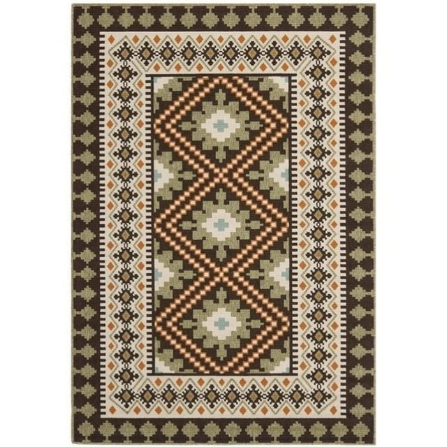 Safavieh Veranda Polypropylene Medium Rectangle Rug VER099-0725-5 in Chocolate and Terracotta