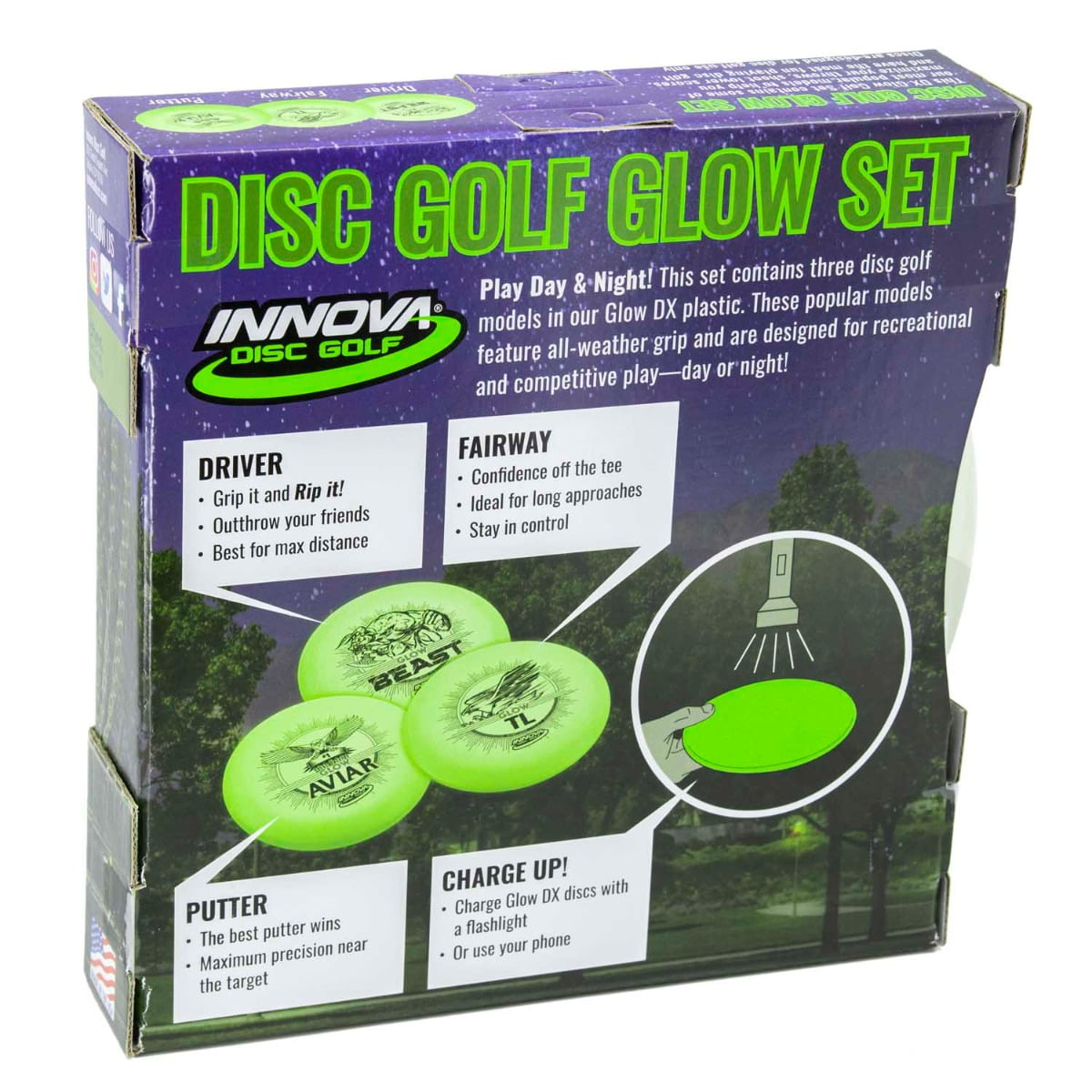 Innova Glow Set - Boxed 3 Pack for Disc Golf