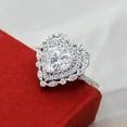 thumbnail image 2 of 2Ct Heart Cut Simulated Diamond Women Halo Wedding Ring 14K White Gold Plated Silver, 2 of 5