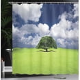 thumbnail image 4 of Ambesonne Nature Shower Curtain, Old Tree in Grass Field, 69"Wx84"L, Green Blue, 4 of 5