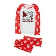 thumbnail image 2 of Miyanuby Family Christmas Pjs Matching Sets Reindeer Santa Print Tops and Snowflake Pants Holiday Xmas Sleepwear Pajamas for Family, 2 of 9