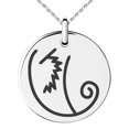thumbnail image 1 of Stainless Steel Reiki Motor Zanon Wellness Engraved Small Medallion Circle Charm Pendant Necklace, 1 of 1