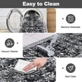 thumbnail image 5 of MJIAexp 2'x6' Boho Runner Rug,Non Slip Washable Floral Hallway Runner Rug with Rubber Backing, Low Pile Faux Wool Distressed Carpet for Kitchen, Laundry, Bedroom, Entrance,Black, 5 of 8