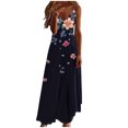 thumbnail image 2 of Jjayotai No Boundaries Women's Maxi Dress, Floral Print Hawaiian V Neck Sleeveless Spaghetti Strap Long Dress, Summer Casual Dress, Sundresses for Women 2025 Navy~ XL, 2 of 5