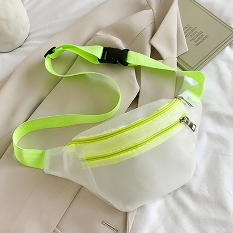 YFMHA Women Transparent Waist Bags Clear Jelly Fanny Pack Summer