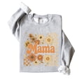 thumbnail image 4 of Trendy Mama Checkered Fall Sweatshirt for Women Orange Daisy Floral Sweater Gray Sweatshirt Adult Medium, 4 of 4