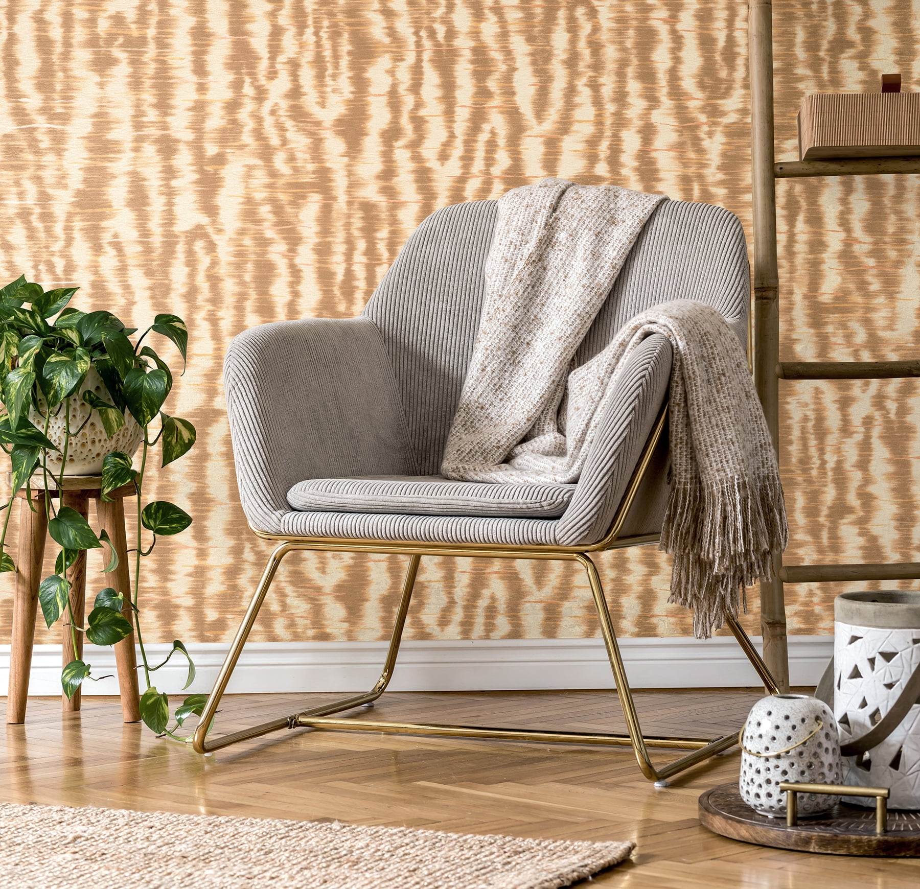 Fine Decor Hartmann Rust Stripe Texture Wallpaper