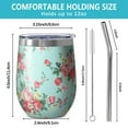thumbnail image 5 of 12oz Stemless Wine Tumblers Pioneer Flower Vacuum Insulated Stainless Steel Travel Tumbler Cups Mug with Lid and Straw for Champaign,Cocktail,Beer with Cleaning Brush, 5 of 5
