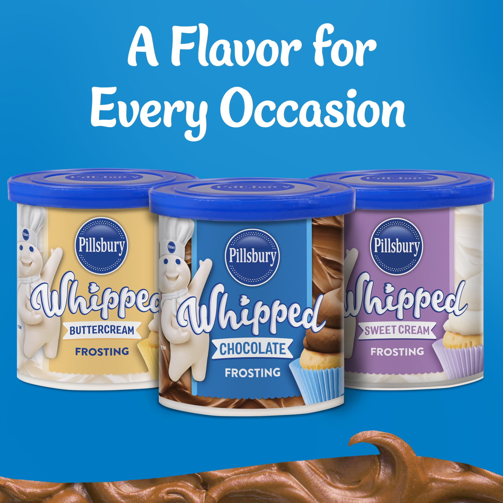 (8 pack) Pillsbury Whipped Chocolate Frosting, 12 oz Tub