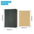 thumbnail image 2 of Uxcell 6 Ring Binder Cover, 2 Pack A7 kraft Leather Notebook Binder Mini Refillable Loose Leaf Personal Planner with 50 Sheets Paper, Dark Green / Brown, 2 of 7