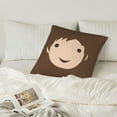 thumbnail image 6 of LNWH Decorative Pillow Covers, Cartoon Smiling Boy Square Sofa Decorative Knit Pillow Case, 24"x24", 6 of 8