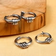 thumbnail image 4 of 1Pc Men Boys Punk Circle Ear Clip Stainless Steel Tassel Rings Earring Hip Hop Style Jewelry, 4 of 9