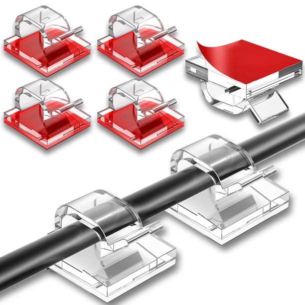 Soporte autoadhesivo transparente para cables Clips suoundey, 200 unidades